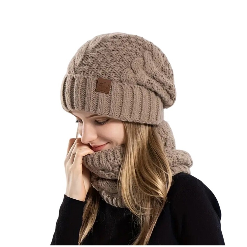Cozy Tan Knit Beanie